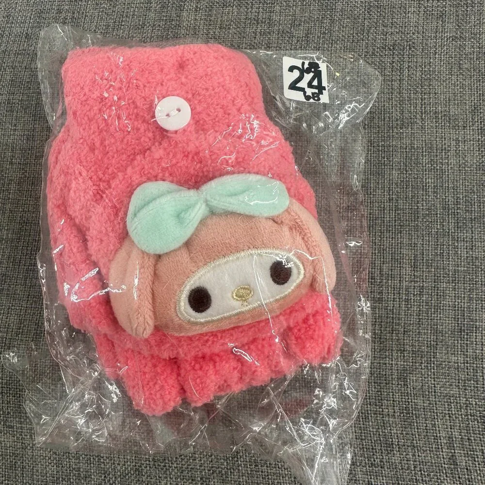 New! Kids Girls‎ Cute My Melody Mittens Soft Delicate Material Fingerless gloves